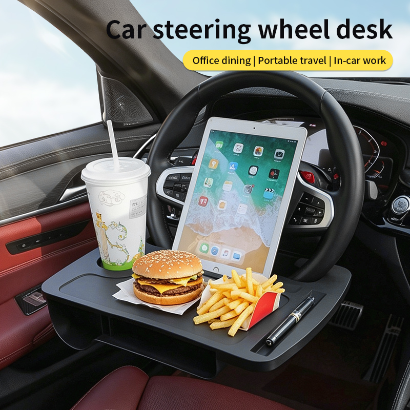 Travel Accessories In Car - Table de volant de voiture 2-en-1,