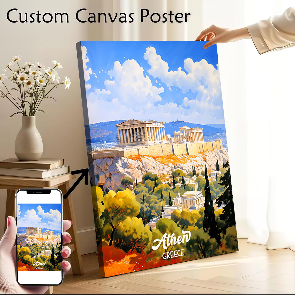 Travel Accessories Greece - Affiche murale en toile sur le