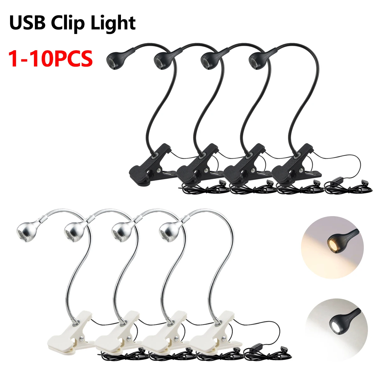 Book Light Flexible - Lampe de lecture à clipser, alimentation