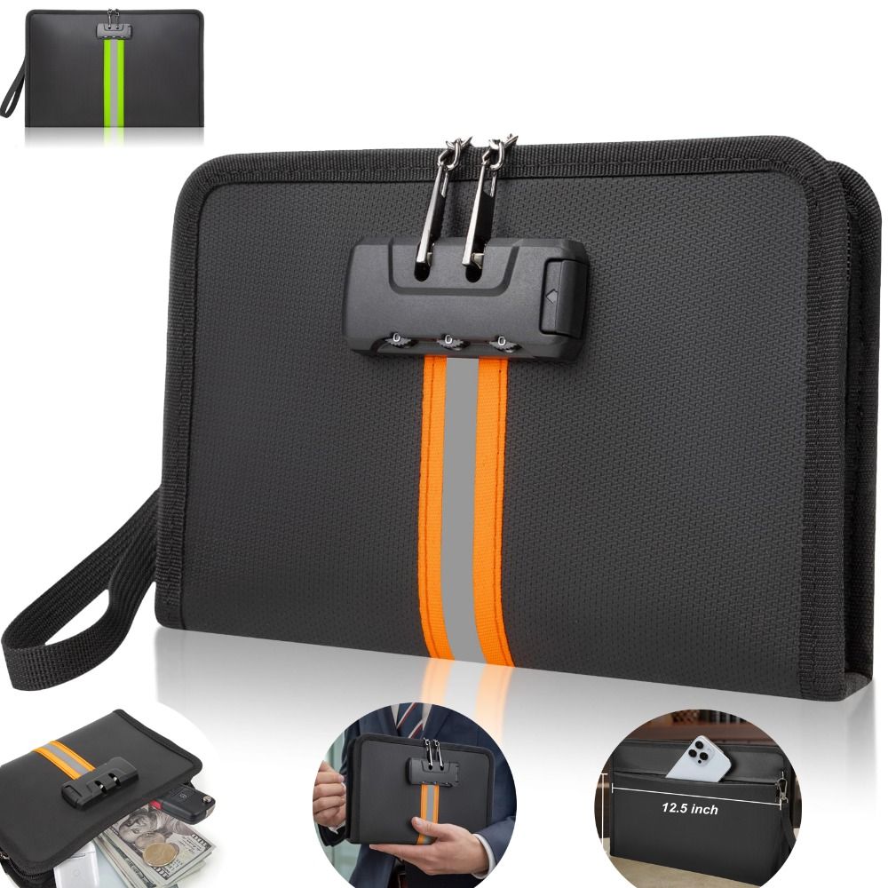 Travel Ziplock Bags - Sac d'argent ignifuge avec serrure à