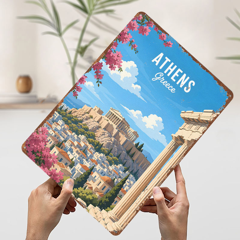 Affiche métallique de voyage A - Travel Accessories Greece avis et prix