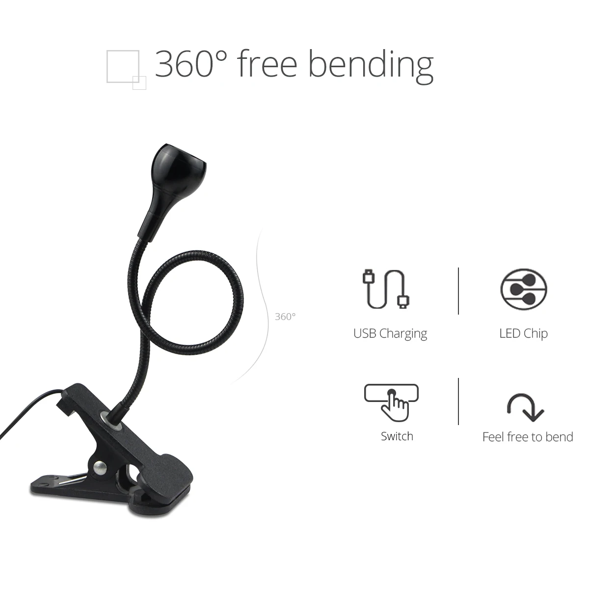Lampe de lecture à clipser, al - Book Light Flexible avis et prix