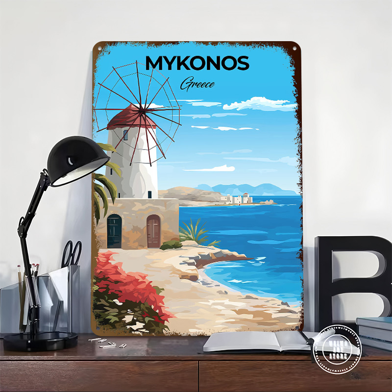 Affiche de voyage Mykonos Grèc - Travel Accessories Greece avis et prix
