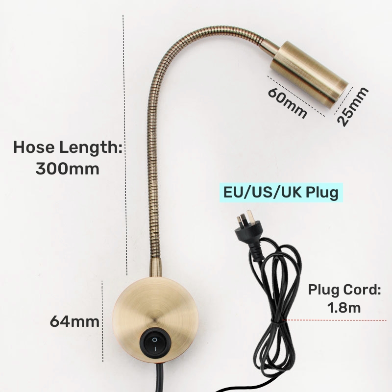 3W Bronze col de cygne mur LED - Book Light Flexible avis et prix
