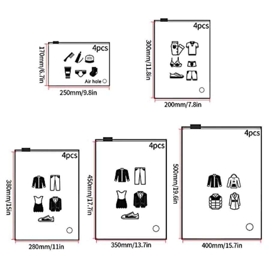 20 sacs de rangement de voyage - Travel Ziplock Bags avis et prix